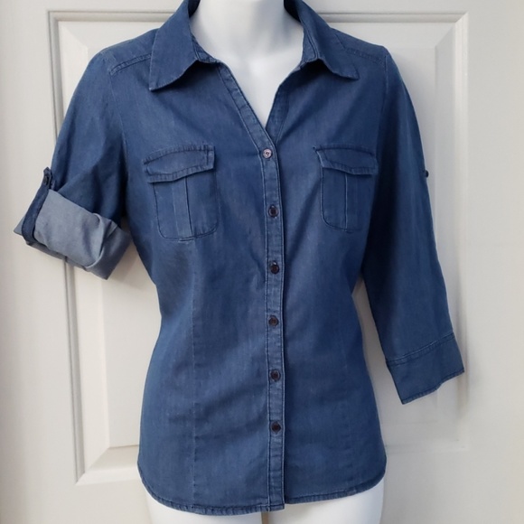 St. John's Bay Tops - St. John's Bay Denim Chambray Top